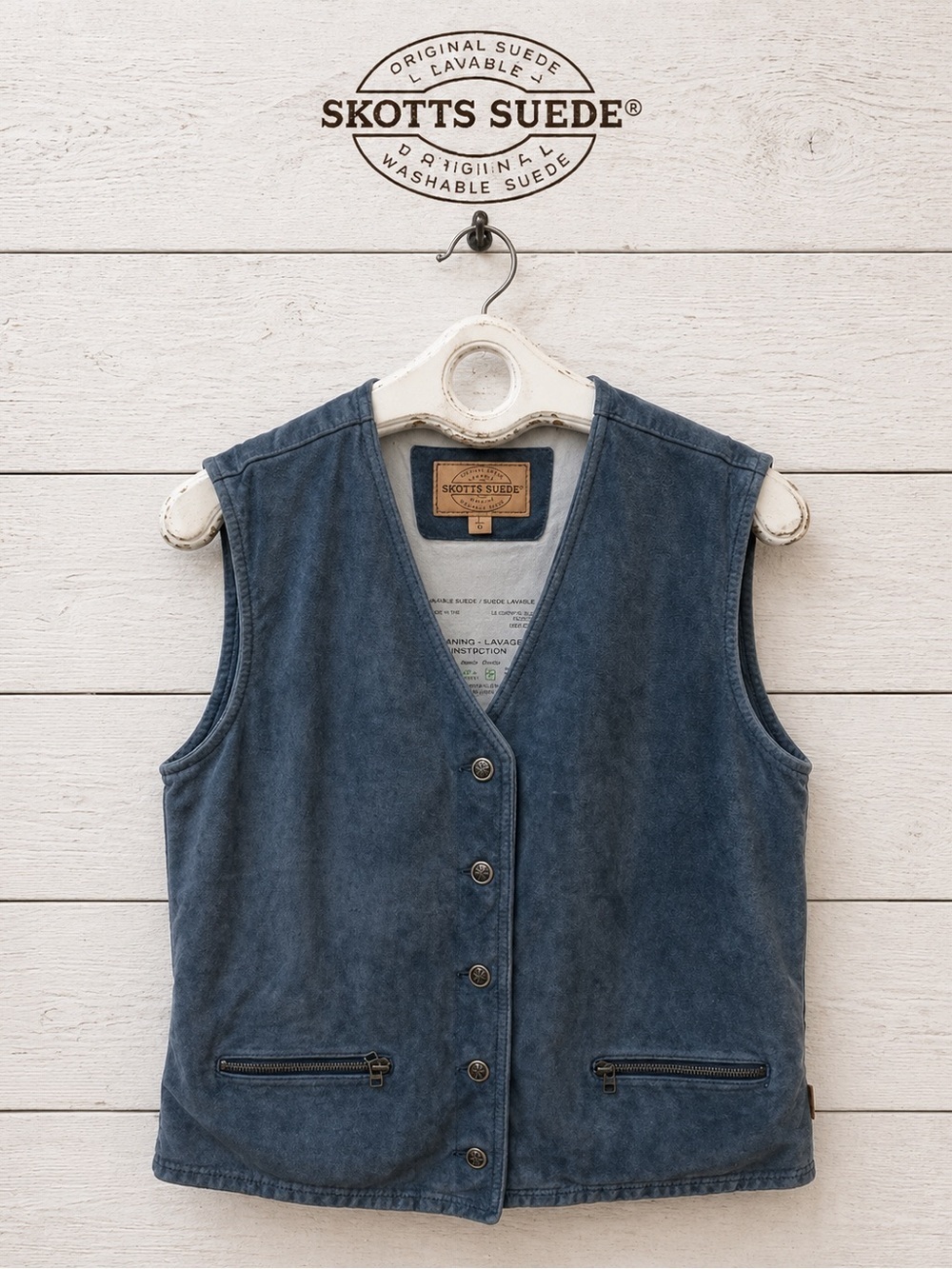 SKOTTS SUEDE – Washable Suede Vest – Size L